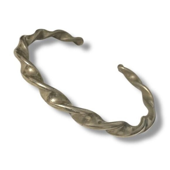 Vintage SterlingSilver Native American Twist Rope Bangle Bracelet Western Navajo - Picture 2 of 6
